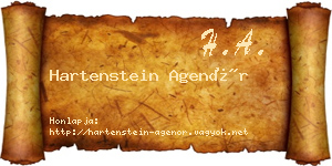 Hartenstein Agenór névjegykártya